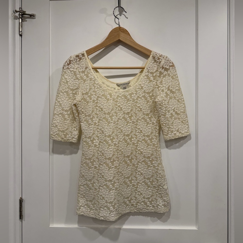 Banana Republic Cream Lace Blouse